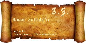 Bauer Zoltán névjegykártya