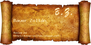 Bauer Zoltán névjegykártya