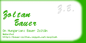 zoltan bauer business card